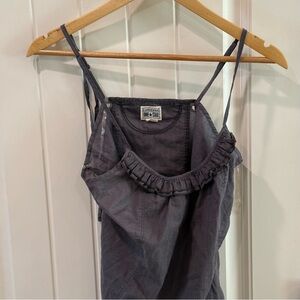 Converse One Star Womens XS Gray Ruffle Tank Top Adjustable Straps Casual